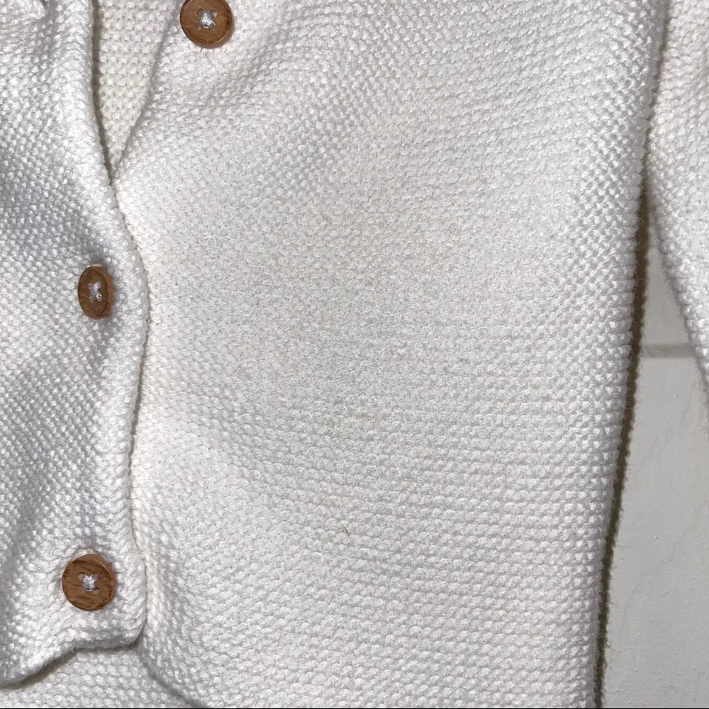 Baby B’Gosh Classic Preppy White Cotton Knit Button Down Cardigan 9 Months